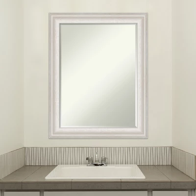 Amanti Art Trio White Wash Silver Petite Bevel Bathroom Wall Mirror 28.5 X 22.5 In. 4 Amanti Art Trio White Wash Silver Petite Bevel Bathroom Wall Mirror 28.5 X 22.5 In. - Image 4