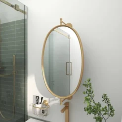 Industrial Wood Oval Shaped Wall Mirror - Olivia & May -Umbra Home Decor Shop GUEST 8802bd1a 54c0 40a8 8af6 663bdb873ba5