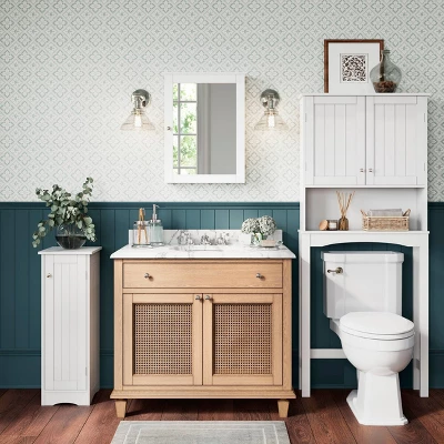 Ashland Bathroom Storage Medicine Cabinet Mirror Without Open Shelf White - RiverRidge Home 3 Ashland Bathroom Storage Medicine Cabinet Mirror Without Open Shelf White - RiverRidge Home - Image 3