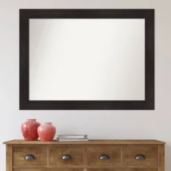 44" X 33" Non-Beveled Furniture Bathroom Wall Mirror Espresso Brown - Amanti Art: Modern Rectangular, Polystyrene Frame, Wall Mounted -Umbra Home Decor Shop GUEST 889b930e ebaa 4205 9395 d352638a6b7c