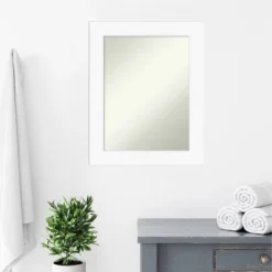 24" X 30" Non-Beveled Cabinet Bathroom Wall Mirror White - Amanti Art -Umbra Home Decor Shop GUEST 88a6e12f 25ea 4648 8070 074ce2a86130