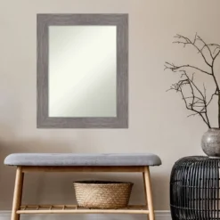 24" X 30" Non-Beveled Pinstripe Plank Gray Bathroom Wall Mirror - Amanti Art -Umbra Home Decor Shop GUEST 88e98f21 9073 48d1 84de 6501e7a85a32