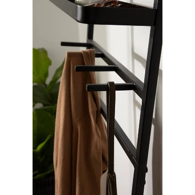 18" X 67" Noka Mirror Leaning Ladder Black - Kate & Laurel All Things Decor 7 18" X 67" Noka Mirror Leaning Ladder Black - Kate & Laurel All Things Decor - Image 7