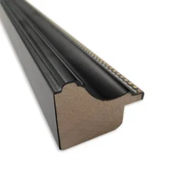 30"x24" Non-Beveled Stylish Wood Bathroom Wall Mirror Black - Amanti Art: Modern Rectangle, Wall Mount, Wood Frame