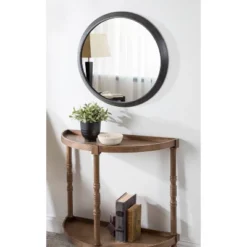 24" X 2" Uldrich Wood Framed Decorative Wall Mirror Black - Kate & Laurel All Things Decor -Umbra Home Decor Shop GUEST 89afa008 fdd0 43b4 8992 794ef9fee1fe