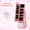 Infans Kids Jewelry Cabinet W/ Full-Length Mirror Foldable Drawer Anti-toppling System