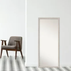 27" X 63" Non-Beveled Marred Silver Wood Full Length Floor Leaner Mirror - Amanti Art -Umbra Home Decor Shop GUEST 8bc6d95c ecb8 4165 8776 a274fe020de2