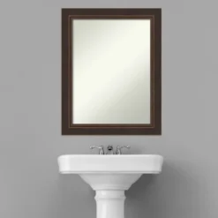 23" X 29" Non-Beveled Lara Wood Bathroom Wall Mirror Bronze - Amanti Art -Umbra Home Decor Shop GUEST 8c0609bd 7930 412e a388 bdb6bebf6308