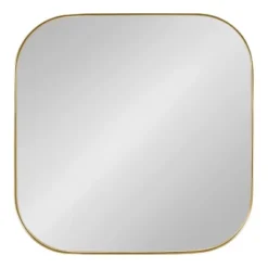 24" X 24" Rollo Framed Decorative Wall Mirror Gold - Kate & Laurel All Things Decor
