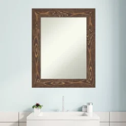 24" X 30" Non-Beveled Bridge Wood Bathroom Wall Mirror Brown - Amanti Art -Umbra Home Decor Shop GUEST 8c615b84 5ebc 4eb0 bc58 6f02ce5455eb