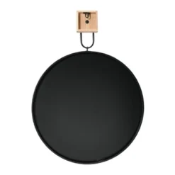 Round Metal Framed Wall Mirror With Wood/Metal Bracket Black - Storied Home -Umbra Home Decor Shop GUEST 8c664df8 4426 4fd0 91f9 2fe725596cc4