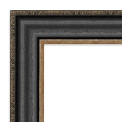 Amanti Art Thomas Black Bronze Petite Bevel Bathroom Wall Mirror 29.75 X 23.75 In.