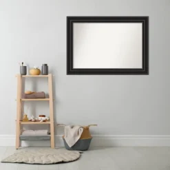 42" X 30" Non-Beveled Colonial Bathroom Wall Mirror Black - Amanti Art -Umbra Home Decor Shop GUEST 8d0153c0 e3e9 463e 9515 d6ca1f360e53