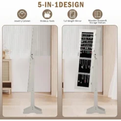 KWPZQEB Mirror Jewelry Cabinet, 63.5-Inch Tall Lockable Free-Standing Mirror Jewelry Armoire Organizer With Nterior Lighted Mirror For Bedroom, White -Umbra Home Decor Shop GUEST 8d3a2838 79a2 4945 b01f 6c398443d052