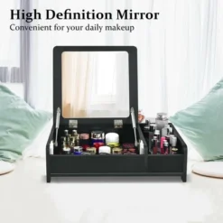 Costway 2-in-1 Vanity Dresser W/ Flip-Top Mirror Tabletop Storage Box Makeup Laptop Black -Umbra Home Decor Shop GUEST 8d409c53 e153 49d8 bc47 3f9c26ec033b