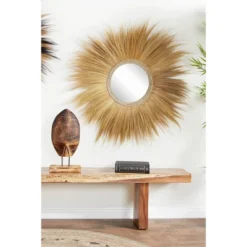 Dried Plant Starburst Wall Mirror Brown - Olivia & May