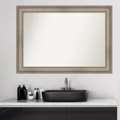 42" X 30" Non-Beveled Mezzanine Antique Narrow Wood Bathroom Wall Mirror Silver - Amanti Art -Umbra Home Decor Shop GUEST 8d980612 75e4 4714 97d2 c83e741a6558