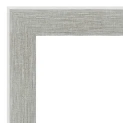 Amanti Art Glam Linen Grey Petite Bevel Bathroom Wall Mirror 29 X 23 In.