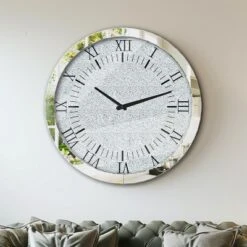 Sparkly Wall Clock Mirror Crushed Diamond Silver Crushed Crystal Filled 24x24 In -Umbra Home Decor Shop GUEST 8deefe33 0aa3 4e2f a4d9 1aaccc332b1b