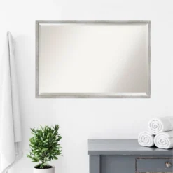 37" X 25" Shiplap Narrow Framed Bathroom Vanity Wall Mirror White - Amanti Art -Umbra Home Decor Shop GUEST 8e1e38e1 f02f 4bc1 96cc f8bf9dd43514