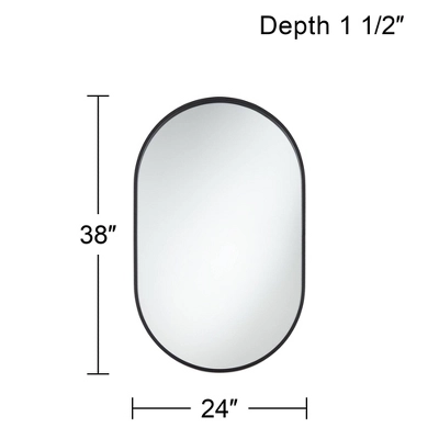 Uttermost Rapido Oval Vanity Decorative Wall Mirror Modern Matte Black Iron Frame 24" Wide For Bathroom Bedroom Living Room Home Office House Entryway 6 Uttermost Rapido Oval Vanity Decorative Wall Mirror Modern Matte Black Iron Frame 24" Wide For Bathroom Bedroom Living Room Home Office House Entryway - Image 6