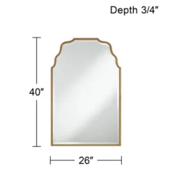 Noble Park Rectangular Vanity Decorative Wall Mirror Modern Beveled Waved Arched Lush Antique Gold Frame 26" Wide For Bathroom -Umbra Home Decor Shop GUEST 8eae1d84 f02f 4b01 8b62 67dd2f390ad1