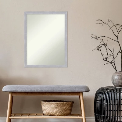 20" X 26" Non-Beveled Grace Narrow Bathroom Wall Mirror Brushed Nickel - Amanti Art 5 20" X 26" Non-Beveled Grace Narrow Bathroom Wall Mirror Brushed Nickel - Amanti Art - Image 5