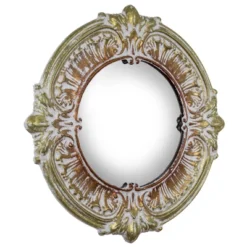25" X 25" Metal Framed Decorative Wall Vanity Accent Mirror Baroque Style Gold Bronze - American Art Decor