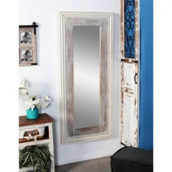 Rectangle Farmhouse Wood Wall Mirror White - Olivia & May -Umbra Home Decor Shop GUEST 8f40e641 340a 4f7a bd92 50124cb31c72
