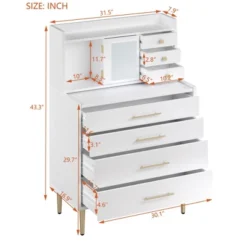 Vanity Makeup Table With Mirror, Storage Dresser With 7 Drawers-ModernLuxe -Umbra Home Decor Shop GUEST 8f45be0e 51f8 4e91 b0b3 fc14f3954a38