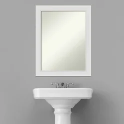 22" X 28" Non-Beveled Flair Narrow Bathroom Wall Mirror Soft White - Amanti Art -Umbra Home Decor Shop GUEST 8f8a9928 d37e 4838 8f17 3c3bde58ed3f