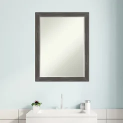 Amanti Art Woodridge Rustic Grey Petite Bevel Wood Bathroom Wall Mirror 27 X 21 In. 12 Amanti Art Woodridge Rustic Grey Petite Bevel Wood Bathroom Wall Mirror 27 X 21 In. -Umbra Home Decor Shop GUEST 8f9e6538 502f 4948 9755 37deda279141