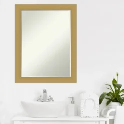 Amanti Art Grace Brushed Gold Petite Bevel Bathroom Wall Mirror 27.5 X 21.5 In. -Umbra Home Decor Shop GUEST 8fbda544 0b3e 4df8 8341 d35d1ccab17c