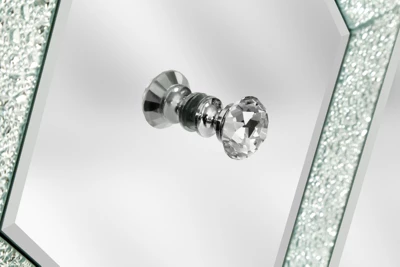 Buck 31.5" W 2 Mirror Trim And Diamond Shape Design Multi-functional Retro Entryway Storage Cabinet With 1 Adjustable Inner Shelf-Maison Boucle 4 Buck 31.5" W 2 Mirror Trim And Diamond Shape Design Multi-functional Retro Entryway Storage Cabinet With 1 Adjustable Inner Shelf-Maison Boucle - Image 4