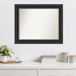 34" X 28" Non-Beveled Ridge Black Wall Mirror - Amanti Art -Umbra Home Decor Shop GUEST 90723ac1 a14b 4394 90a0 88c8a4082d9f
