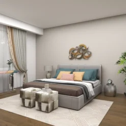 Metal Abstract Wall Decor With Round Mirror Accents Beige - Olivia & May -Umbra Home Decor Shop GUEST 9142aed5 6630 4e42 942a 0f643356c664