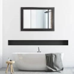 29.5" X 41.5" Rustic Frame Mirror Brown - Head West