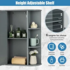 Costway Bathroom Cabinet Medicine Cabinet Single Door Shelves Wall Mount Cabinet W/ Mirror Gray 13 Costway Bathroom Cabinet Medicine Cabinet Single Door Shelves Wall Mount Cabinet W/ Mirror Gray -Umbra Home Decor Shop GUEST 91c8fb77 786b 4ca3 9df4 9a984a0dd20d