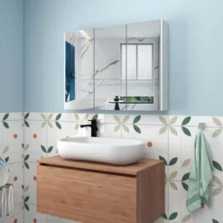 Costway 36" Wide Wall Mount Mirrored Bathroom Medicine Cabinet Organizer Mirror Door -Umbra Home Decor Shop GUEST 921e0450 bfe5 4777 97a0 c5e149de4b54