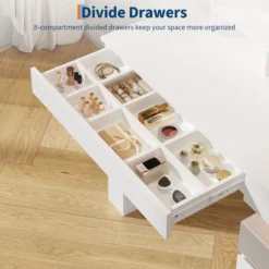 Arched Vanity Desk With Mirror And Lights, Makeup Vanity Table With 3 Drawers And 11 Storage Shelves, Large Dressing Table With Outlet -Umbra Home Decor Shop GUEST 92b1fb52 3dab 442e bbb1 19a4eb8e3d68