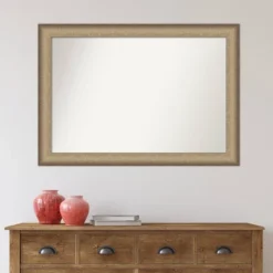 41" X 29" Non-Beveled Elegant Brushed Bathroom Wall Mirror Bronze - Amanti Art -Umbra Home Decor Shop GUEST 92fb940c 51b1 496e 99d9 0281ade5a82d