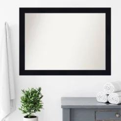 42" X 31" Non-Beveled Shiplap Navy Wood Bathroom Wall Mirror - Amanti Art -Umbra Home Decor Shop GUEST 9331b01b 05e3 4d6d 81a3 ebbcd1946b80