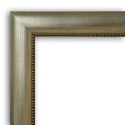 Amanti Art Vegas Silver Petite Bevel Wood Bathroom Wall Mirror 28.75 X 22.75 In.