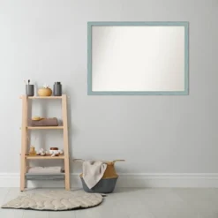 40" X 29" Non-Beveled Sky Blue Rustic Wood Bathroom Wall Mirror - Amanti Art -Umbra Home Decor Shop GUEST 937c1872 e2d3 4245 bf35 3b065f36a9b1