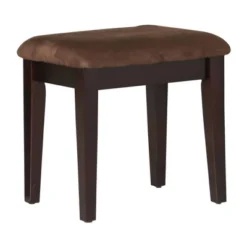 Wooden Vanity Table With 3 Panel Mirror And Padded Stool Brown - Benzara -Umbra Home Decor Shop GUEST 94a05aff 6514 4bd0 9d3a 5a98f7f83ba2