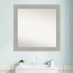 31" X 31" Non-Beveled Glam Linen Bathroom Wall Mirror Gray - Amanti Art 15 31" X 31" Non-Beveled Glam Linen Bathroom Wall Mirror Gray - Amanti Art -Umbra Home Decor Shop GUEST 95d8096a 4668 4a54 b078 bc525a04cf32