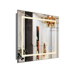 LED Bathroom Mirror,Gradient Front And Backlit,3 Colors Dimmable,IP54 Enhanced Anti-Fog,Hanging Plates Wall Mount Lighted Mirror-The Pop Home -Umbra Home Decor Shop GUEST 95df7516 a053 4124 afc1 f81c7ddd3287