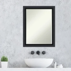 Amanti Art Nero Black Petite Bevel Wood Bathroom Wall Mirror 27.5 X 21.5 In. -Umbra Home Decor Shop GUEST 9600683c 6a27 4235 b87d eeb878968016