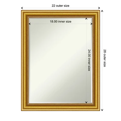 Amanti Art Townhouse Gold Petite Bevel Wood Bathroom Wall Mirror 27.5 X 21.5 In. 3 Amanti Art Townhouse Gold Petite Bevel Wood Bathroom Wall Mirror 27.5 X 21.5 In. - Image 3