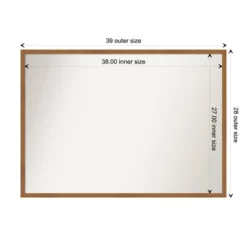 39" X 28" Non-Beveled Carlisle Blonde Narrow Wood Wall Mirror - Amanti Art -Umbra Home Decor Shop GUEST 97338c26 5d31 4296 a1b2 fbf165ca1877